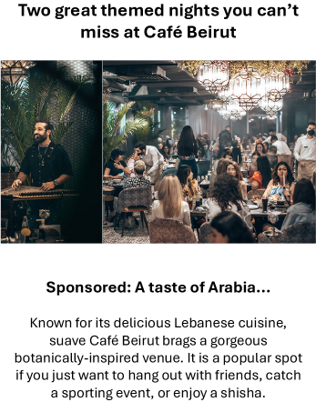 Two great themed nights you can't miss at Café Beirut