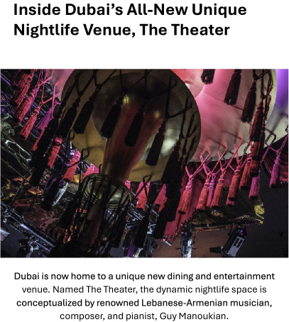 Inside Dubai’s All-New Unique Nightlife Venue, The Theater